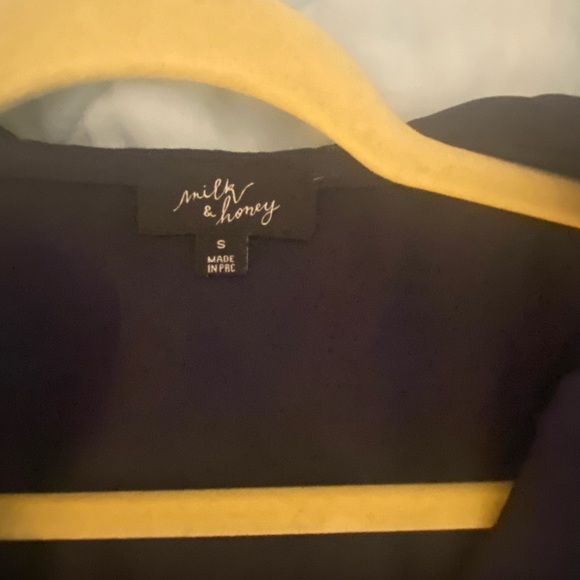 Navy ruffle wrap blouse - Picture 3 of 4